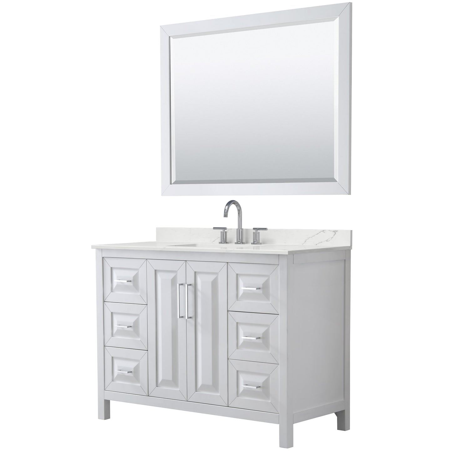 Daria Bathroom Vanity with Countertop 48 inch Single Sink 3-hole Faucet Setup