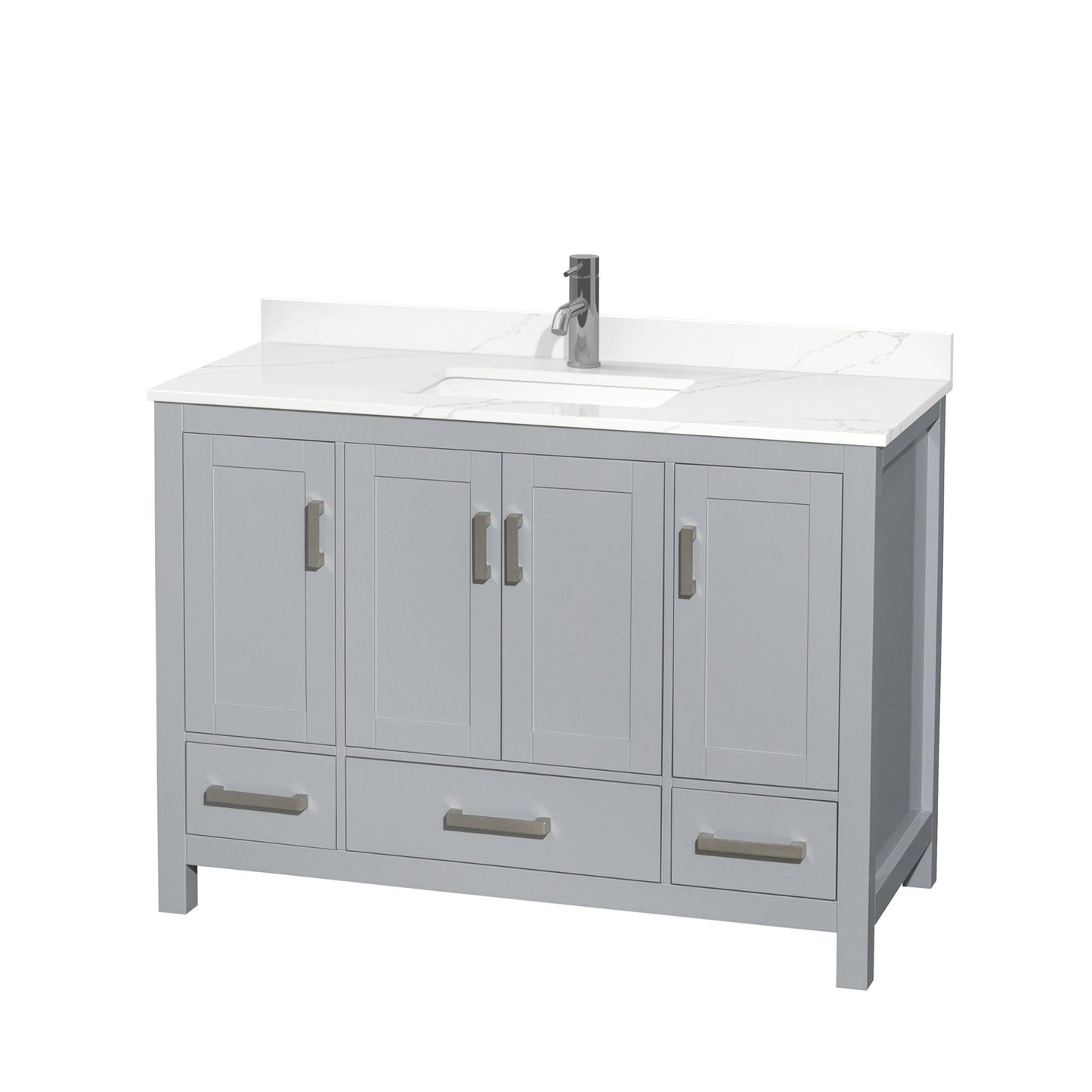 Sheffield Bathroom Vanity with Countertop 48 inch Single Sink Single hole Faucet Setup