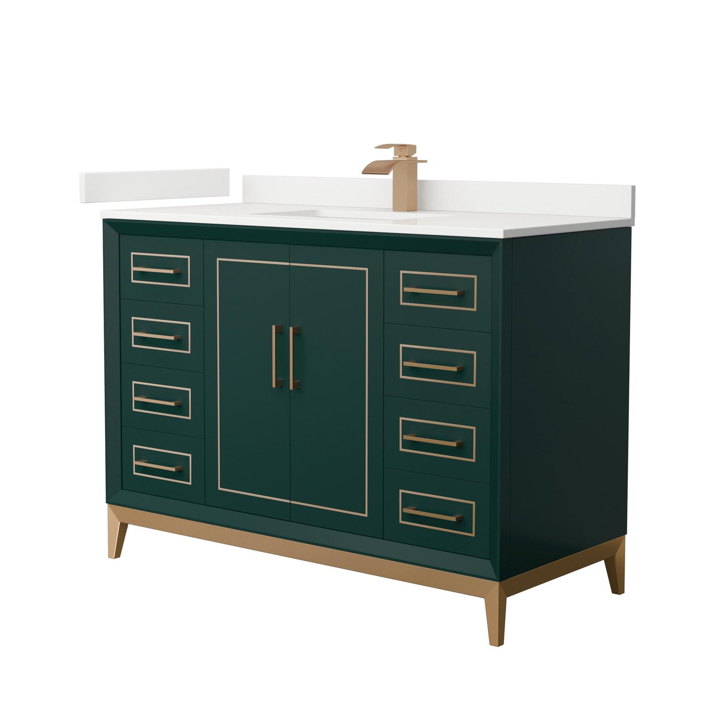 Marlena Bathroom Vanity with Countertop 48 inch Single Sink Single hole Faucet Setup