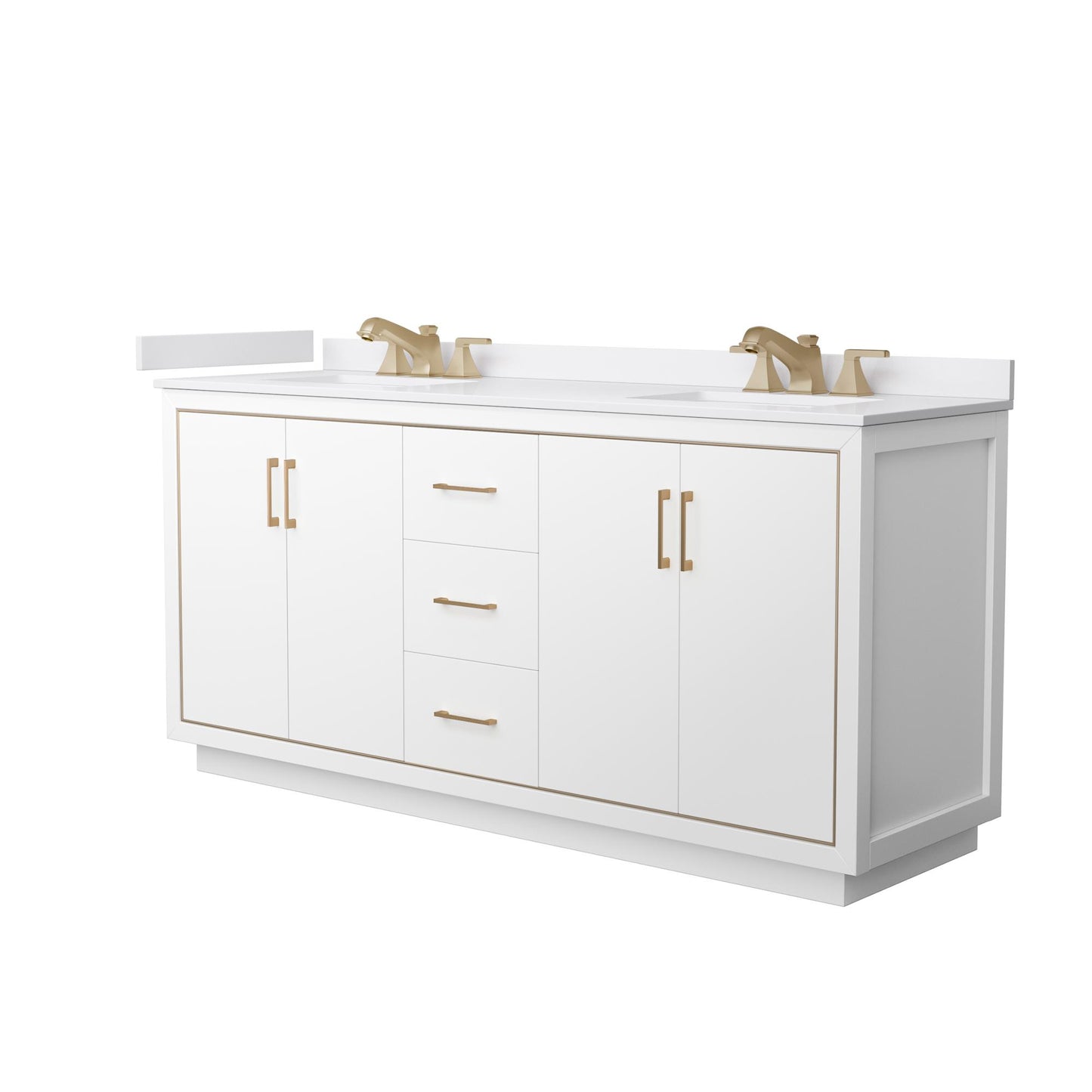 Icon Bathroom Vanity with Countertop 72 inch Double Sink 3-hole Faucet Setup