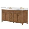 Custom image for Toasted Walnut with Satin Bronze Trim / White Quartz / No Mirror