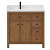 Custom image for Toasted Walnut with Matte Black Trim / White Quartz / No Mirror