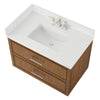 Custom image for Toasted Walnut with Brushed Nickel Trim / White Quartz / No Mirror