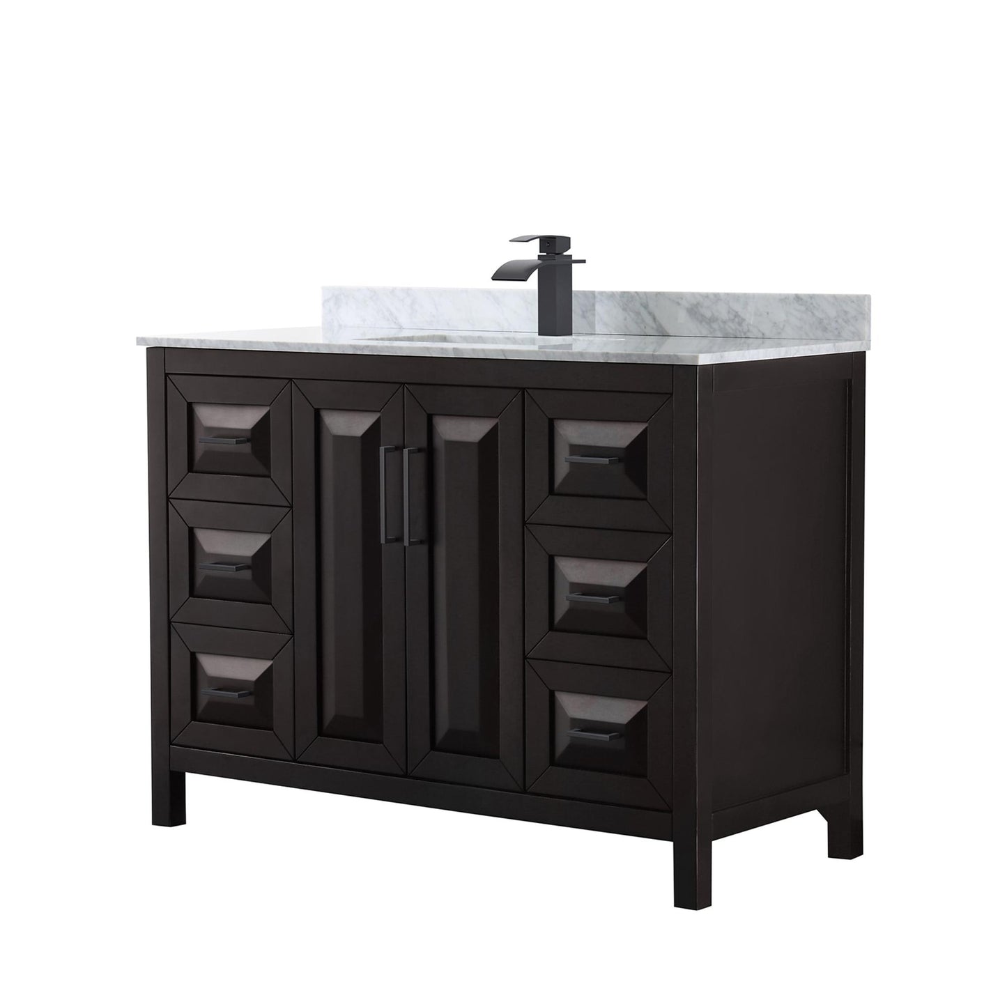 Daria Bathroom Vanity with Countertop 48 inch Single Sink Single hole Faucet Setup