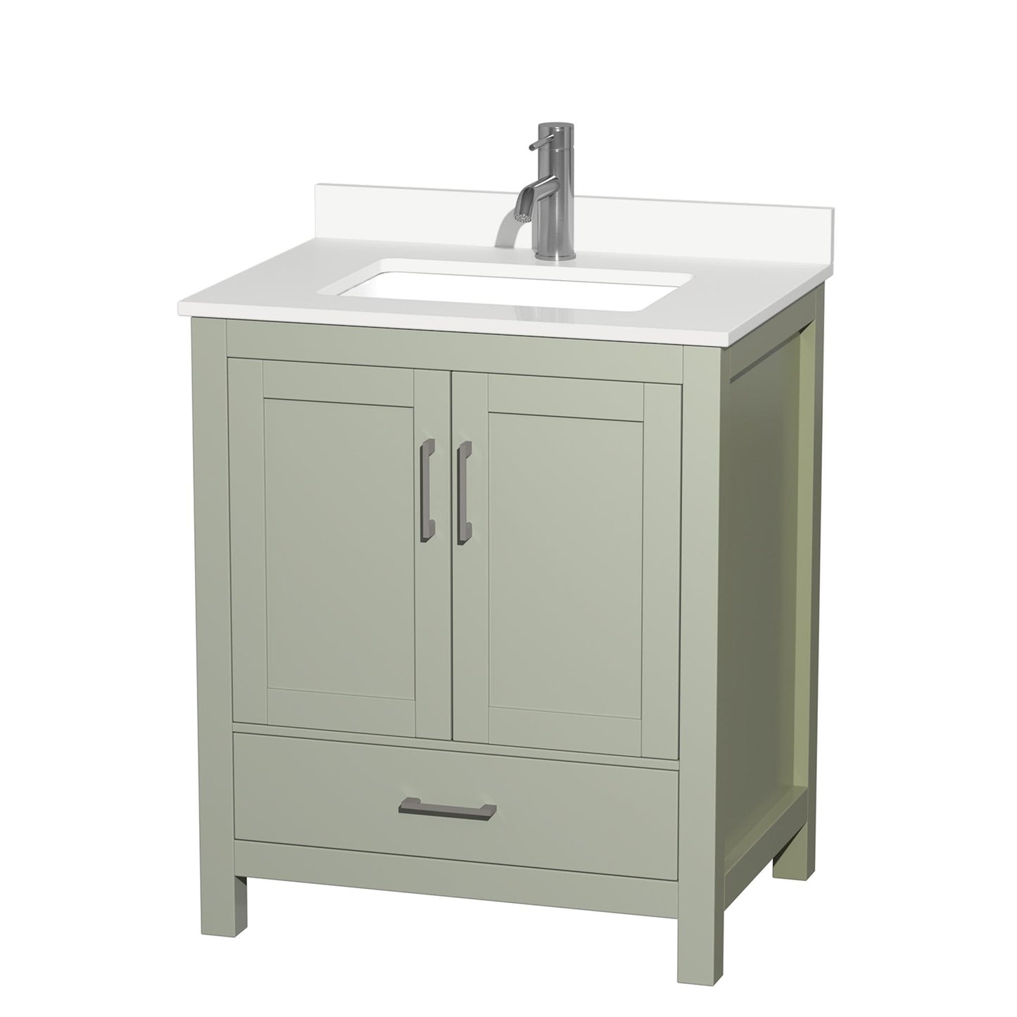 Sheffield Bathroom Vanity with Countertop 30 inch Single Sink Single hole Faucet Setup