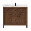 Custom image for Dark Walnut with Matte Black Trim / White Quartz / No Mirror