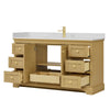 Custom image for Honey Oak with Brushed Gold Trim / Giotto Quartz / No Mirror