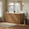 Custom image for Toasted Walnut with Satin Bronze Trim / White Quartz / No Mirror