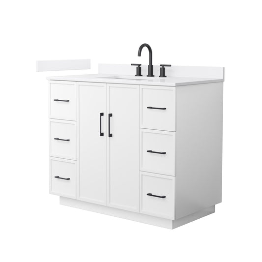 Elan TK Bathroom Vanity with Countertop 42 inch Single Sink 3-hole Faucet Setup