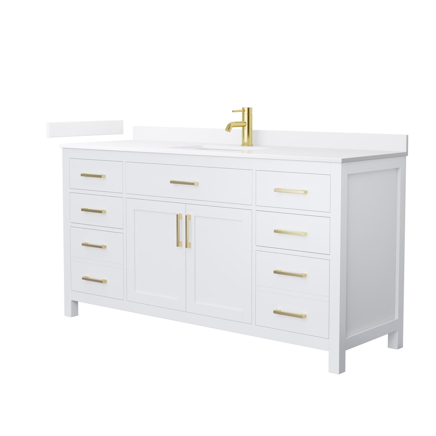 Beckett Bathroom Vanity with Countertop 66 inch Single Sink Single hole Faucet Setup