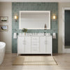 Custom image for White with Brushed Nickel Trim / Carrara Cultured Marble / No Mirror