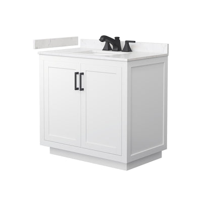 Miranda Bathroom Vanity with Countertop 36 inch Single Sink 3-hole Faucet Setup