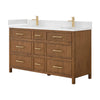 Custom image for Toasted Walnut with Satin Bronze Trim / White Quartz / No Mirror
