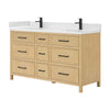 Custom image for Scandinavian Oak with Matte Black Trim / White Quartz / No Mirror