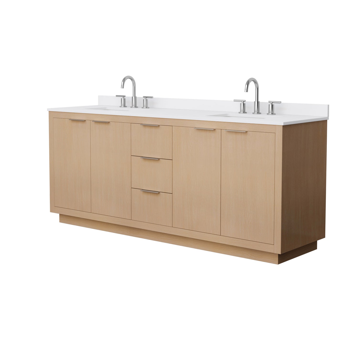 Maroni Bathroom Vanity with Countertop 80 inch Double Sink 3-hole Faucet Setup