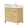 Custom image for Scandinavian Oak with Satin Bronze Trim / White Quartz / No Mirror