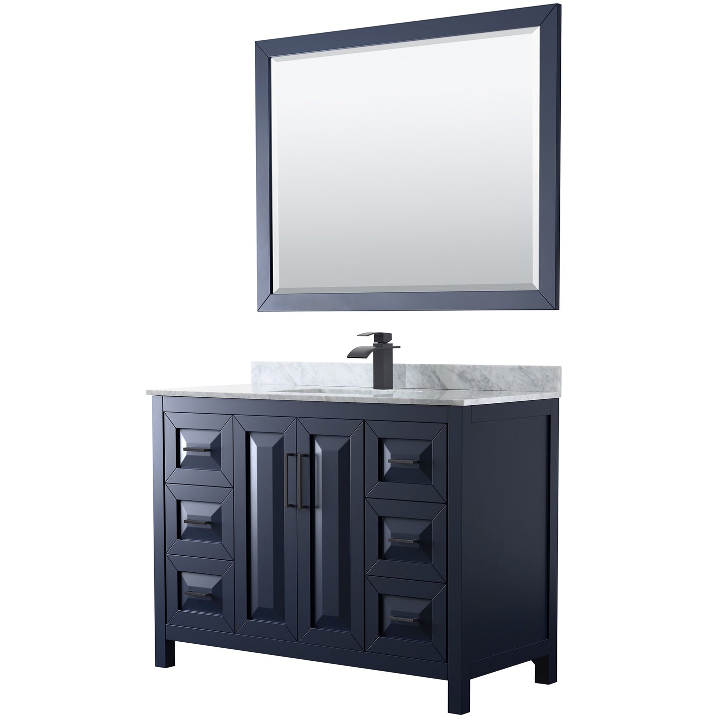 Daria Bathroom Vanity with Countertop 48 inch Single Sink Single hole Faucet Setup