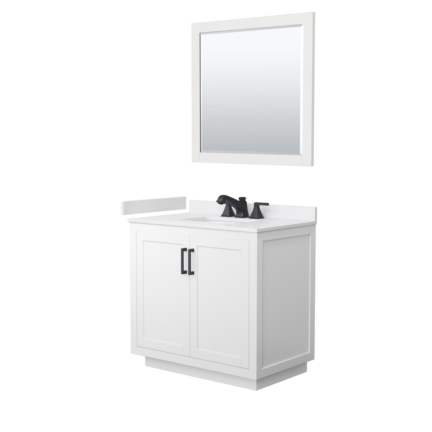 Miranda Bathroom Vanity with Countertop 36 inch Single Sink 3-hole Faucet Setup