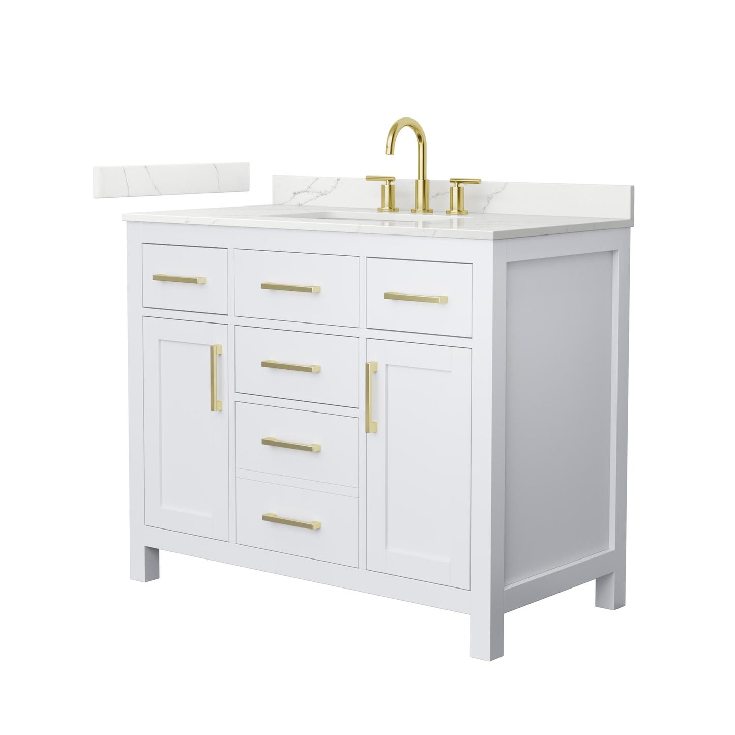 Beckett Bathroom Vanity with Countertop 42 inch Single Sink 3-hole Faucet Setup