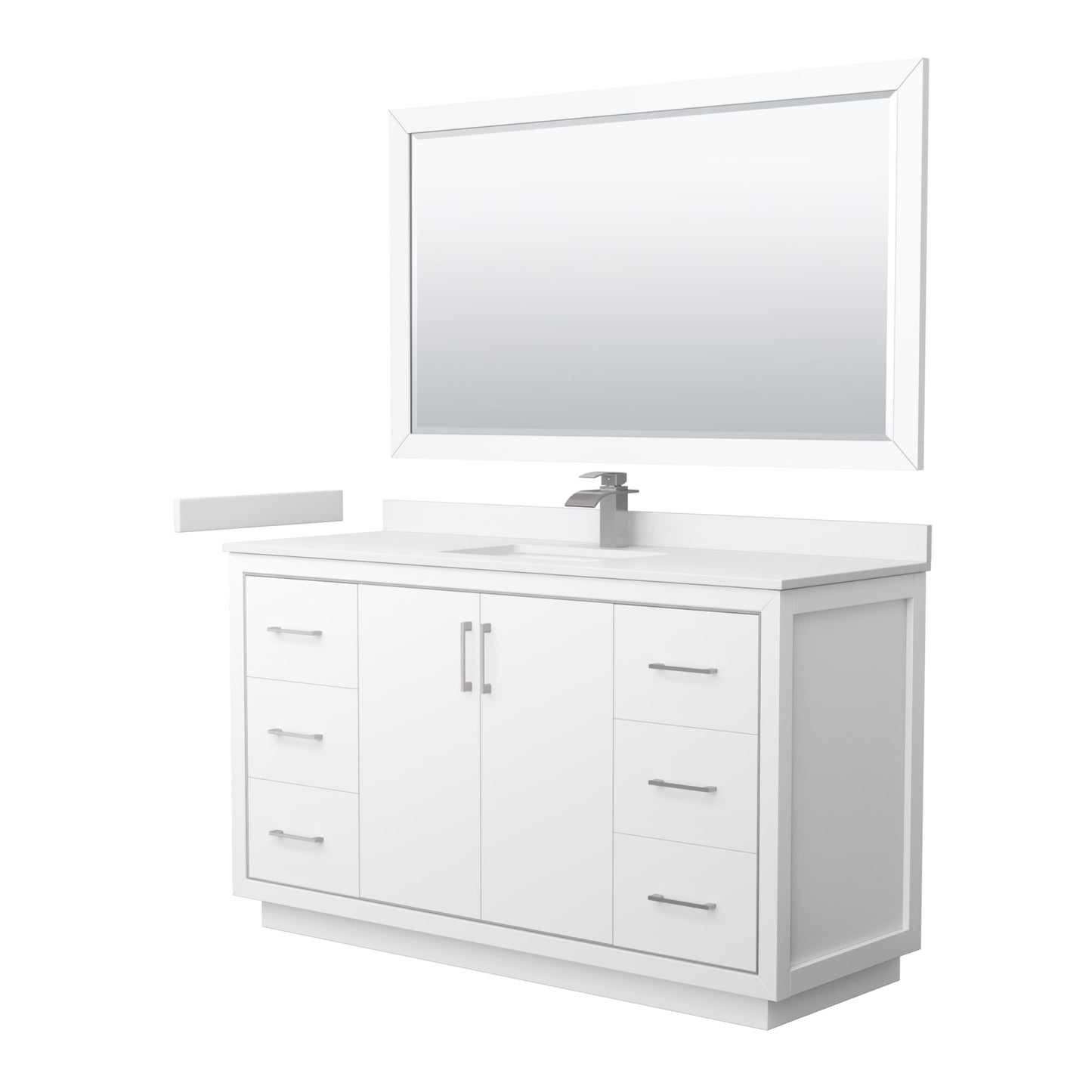 Icon Bathroom Vanity with Countertop 60 inch Single Sink Single hole Faucet Setup