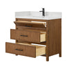 Custom image for Toasted Walnut with Matte Black Trim / White Quartz / No Mirror