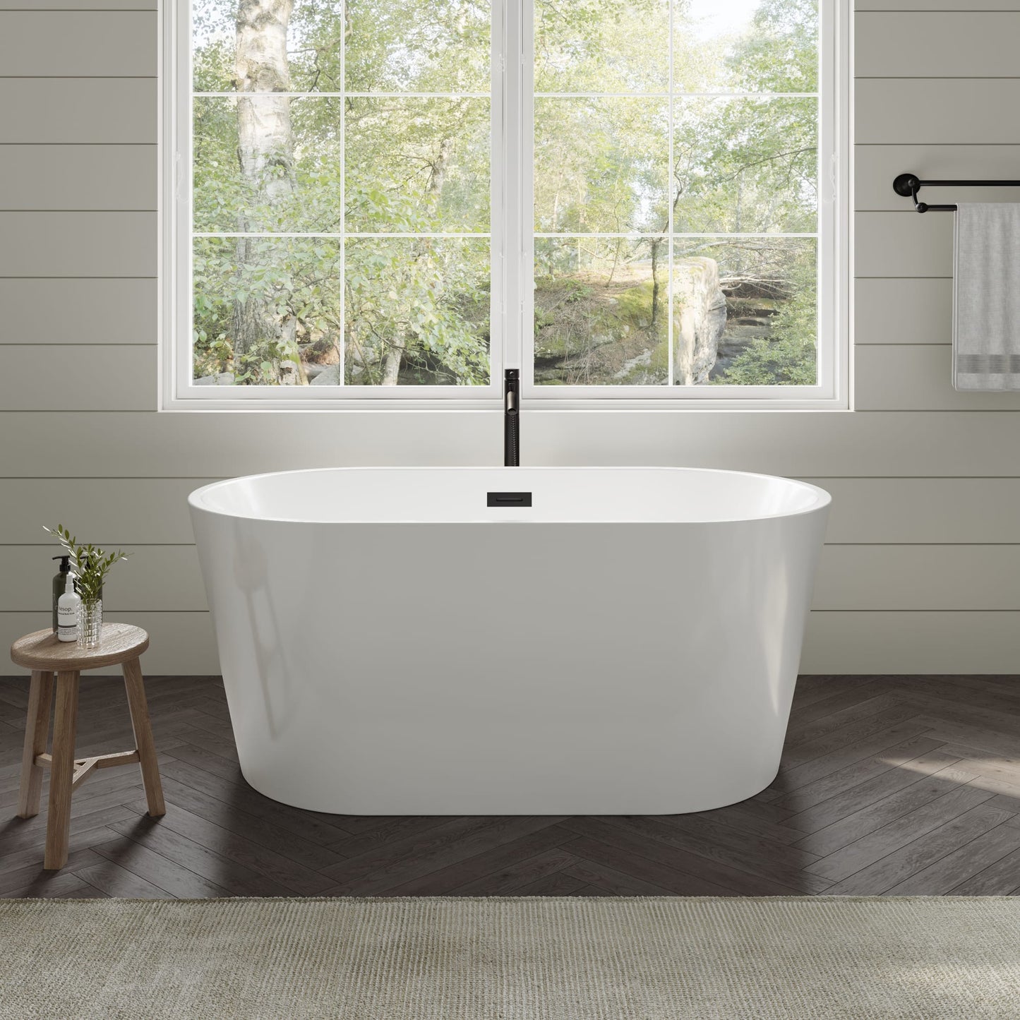 Carissa Freestanding Acrylic Bathtub With Faucet 55 inch