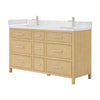 Custom image for Scandinavian Oak with Brushed Nickel Trim / Giotto Quartz / No Mirror