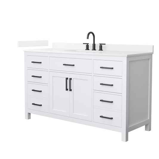 Beckett Bathroom Vanity with Countertop 60 inch Single Sink 3-hole Faucet Setup