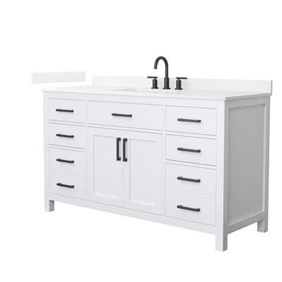 Beckett Bathroom Vanity with Countertop 60 inch Single Sink 3-hole Faucet Setup