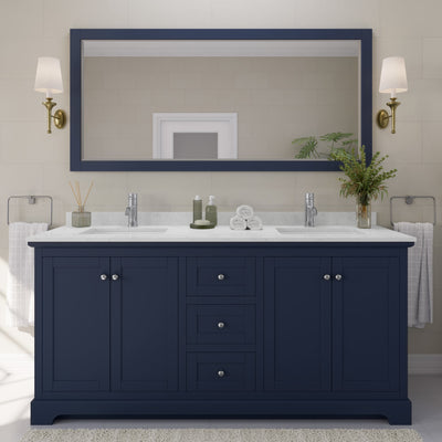 Avery Bathroom Vanity with Countertop 72 inch Double Sink Single hole Faucet Setup
