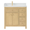 Custom image for Scandinavian Oak with Satin Bronze Trim / White Quartz / No Mirror