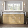 Custom image for Rift Oak with Brushed Nickel Trim / White Cultured Marble / No Mirror