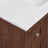 Custom image for Dark Walnut with Polished Chrome Trim / White Cultured Marble / No Mirror