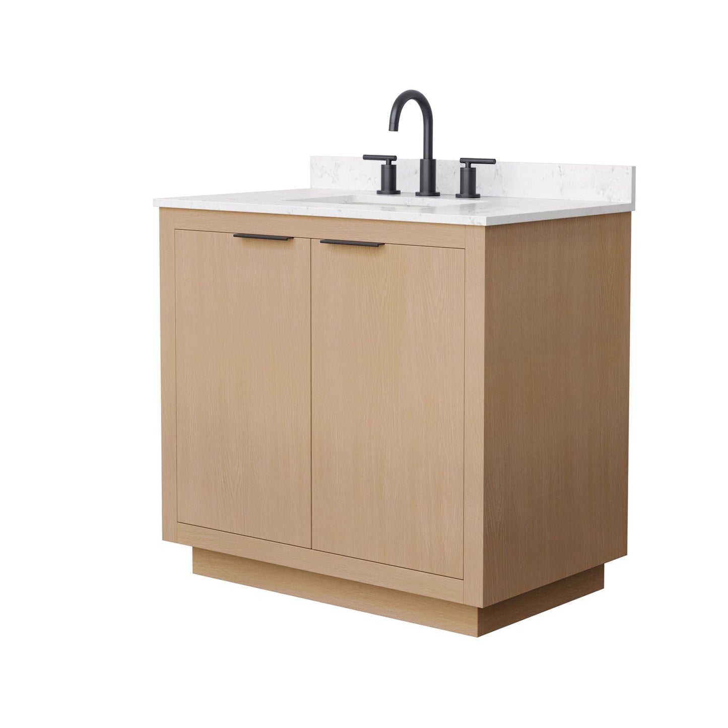 Maroni Bathroom Vanity with Countertop 36 inch Single Sink 3-hole Faucet Setup
