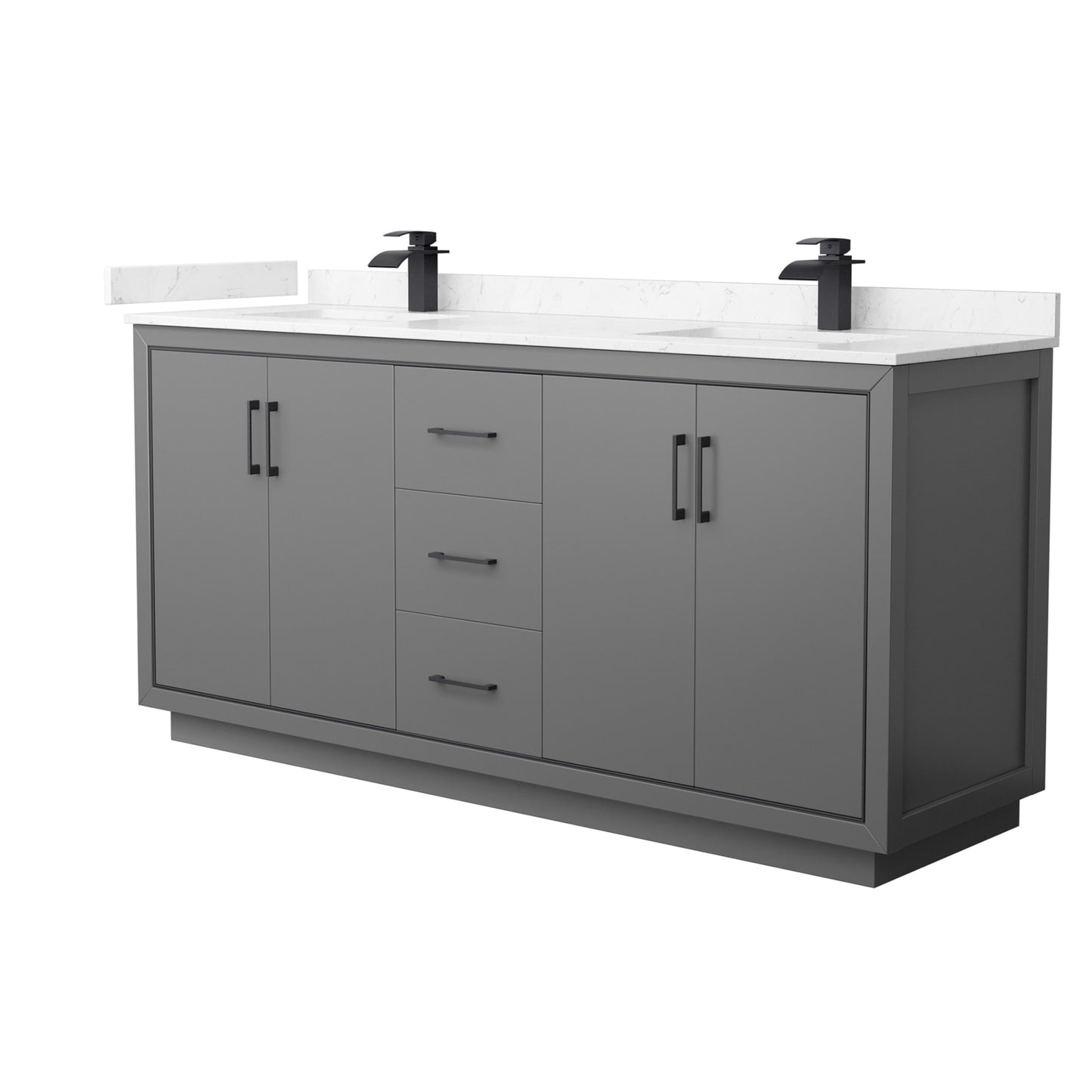 Icon Bathroom Vanity with Countertop 72 inch Double Sink Single hole Faucet Setup