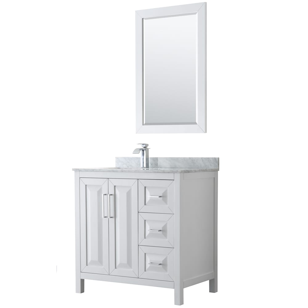 Daria Bathroom Vanity with Countertop 36 inch Single Sink Single hole Faucet Setup