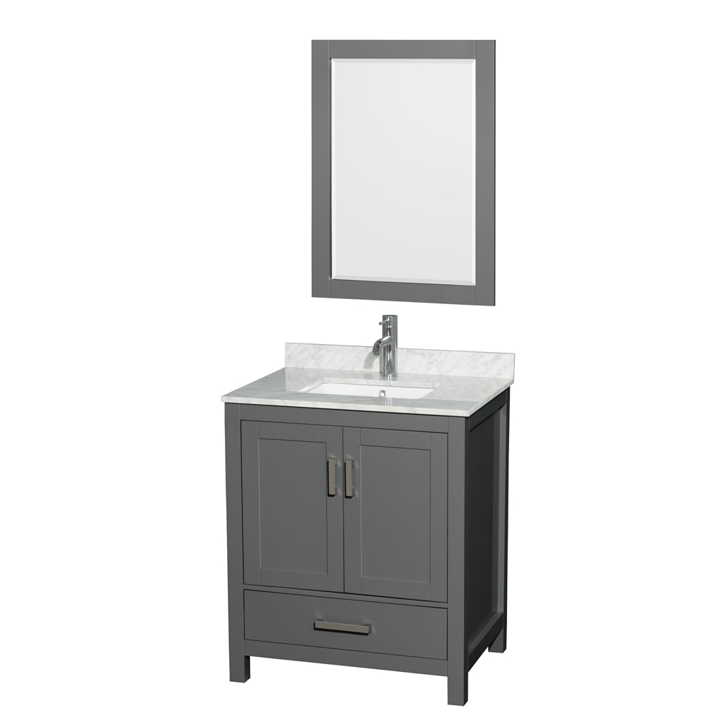 Sheffield Bathroom Vanity with Countertop 30 inch Single Sink Single hole Faucet Setup