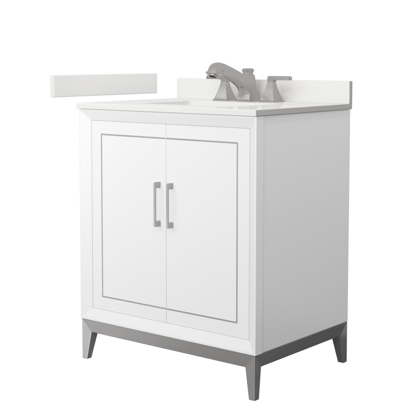 Marlena Bathroom Vanity with Countertop 30 inch Single Sink 3-hole Faucet Setup