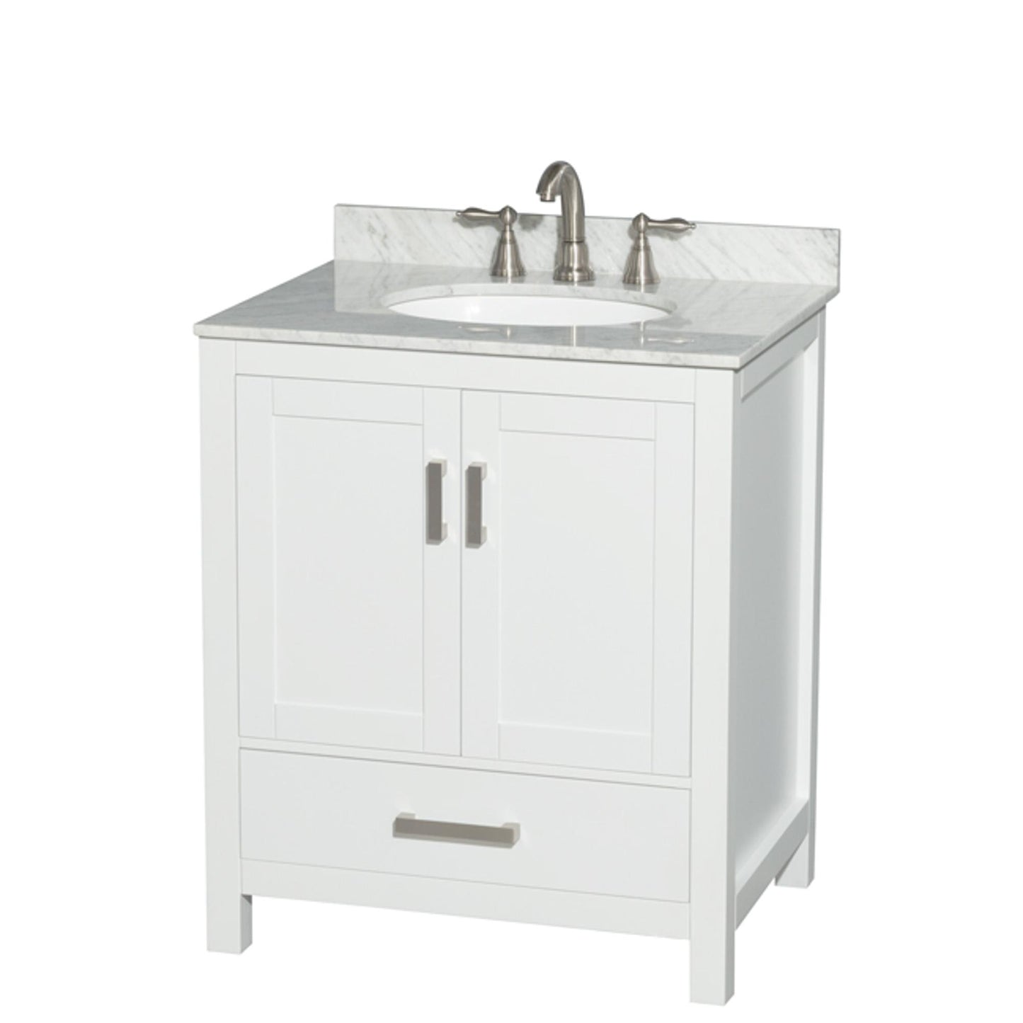 Sheffield Bathroom Vanity with Countertop 30 inch Single Sink 3-hole Faucet Setup
