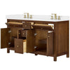 Custom image for Dark Walnut with Brushed Gold Trim / White Cultured Marble / No Mirror