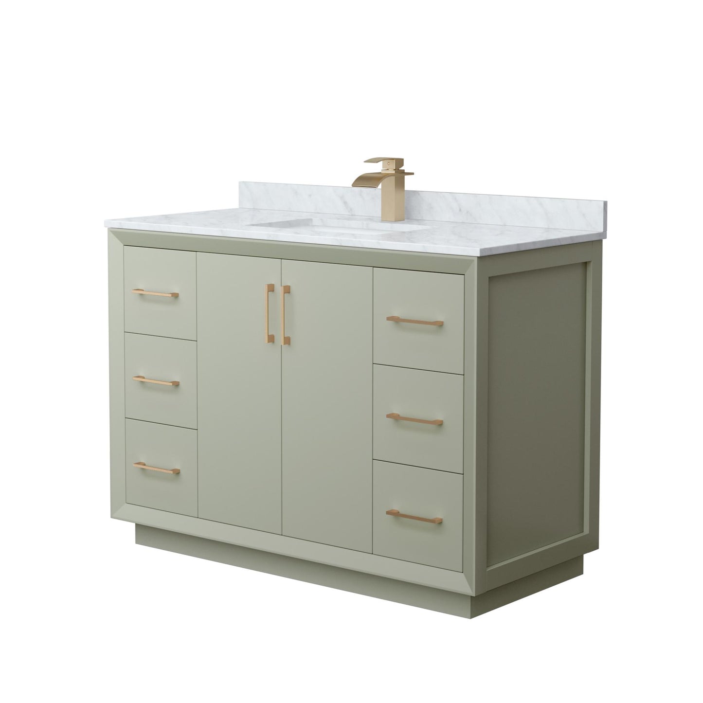 Strada Bathroom Vanity with Countertop 48 inch Single Sink Single hole Faucet Setup