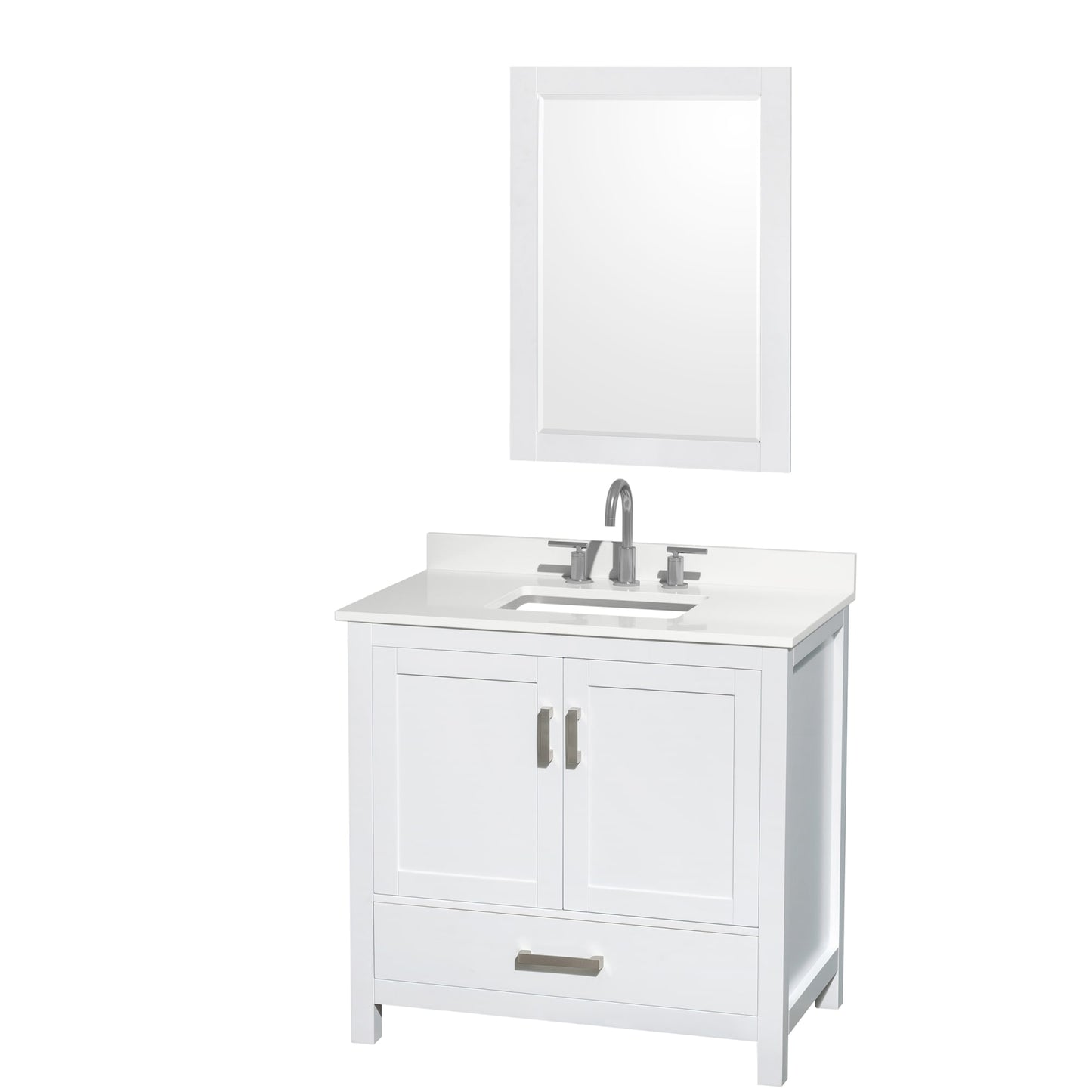 Sheffield Bathroom Vanity with Countertop 36 inch Single Sink 3-hole Faucet Setup