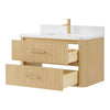 Custom image for Scandinavian Oak with Satin Bronze Trim / White Quartz / No Mirror