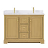 Custom image for Honey Oak with Brushed Gold Trim / White Cultured Marble / No Mirror