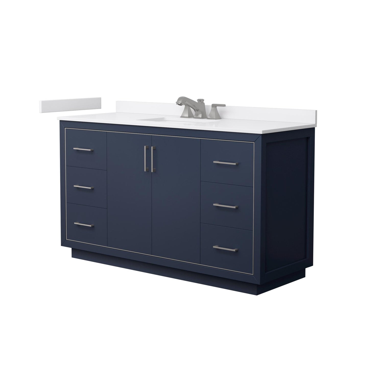 Icon Bathroom Vanity with Countertop 60 inch Single Sink 3-hole Faucet Setup