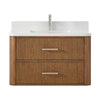 Custom image for Toasted Walnut with Brushed Nickel Trim / White Quartz / No Mirror