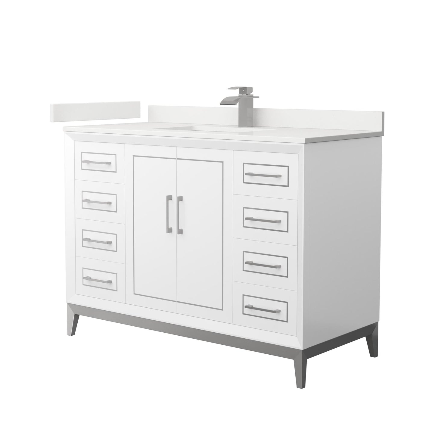 Marlena Bathroom Vanity with Countertop 48 inch Single Sink Single hole Faucet Setup