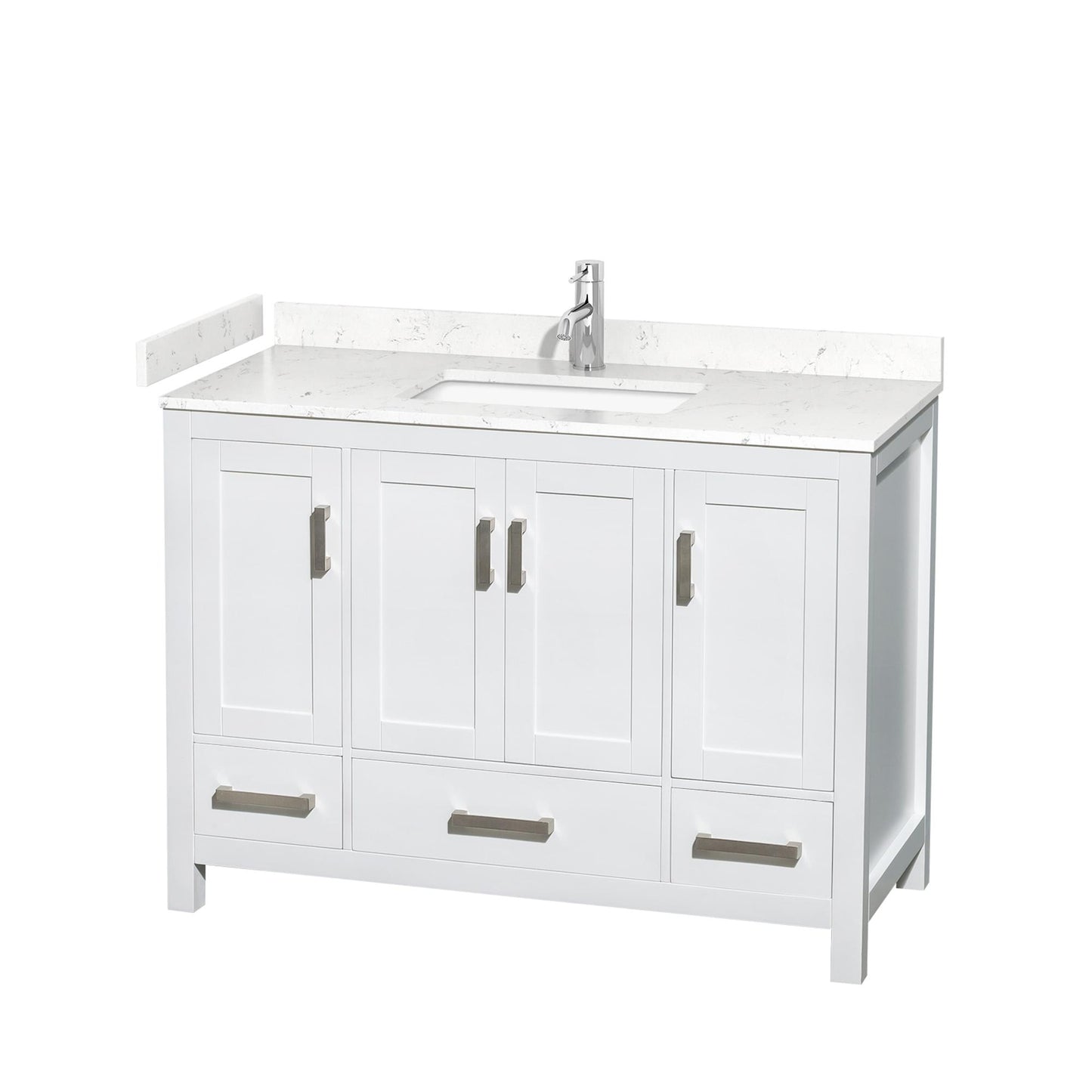 Sheffield Bathroom Vanity with Countertop 48 inch Single Sink Single hole Faucet Setup
