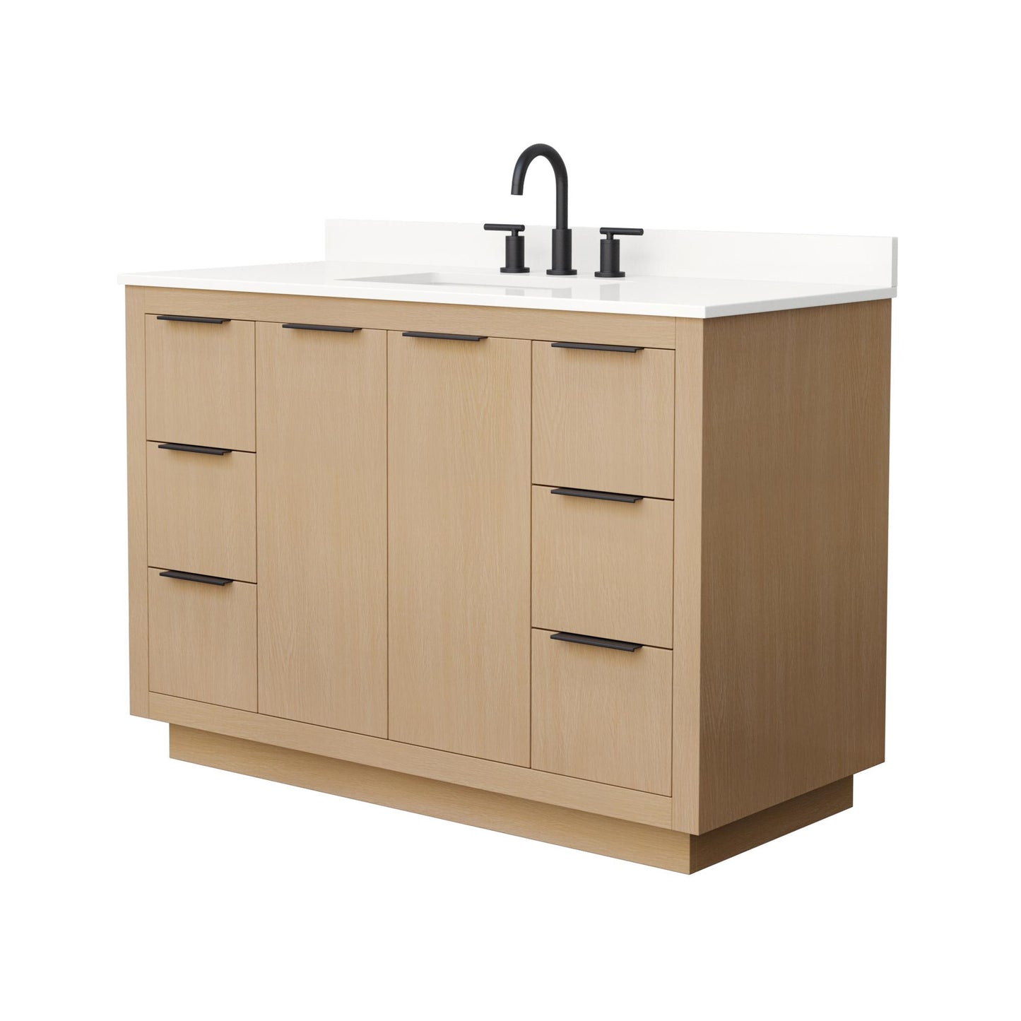 Maroni Bathroom Vanity with Countertop 48 inch Single Sink 3-hole Faucet Setup