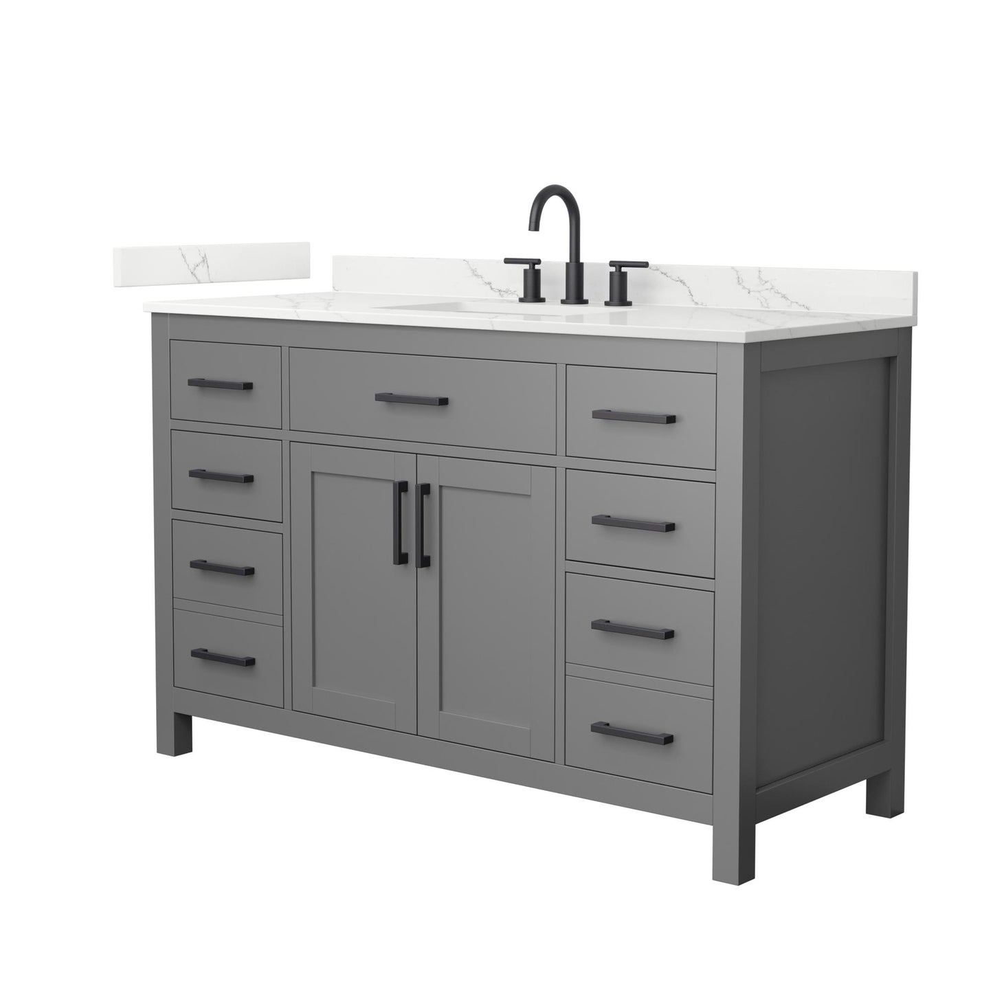 Beckett Bathroom Vanity with Countertop 54 inch Single Sink 3-hole Faucet Setup